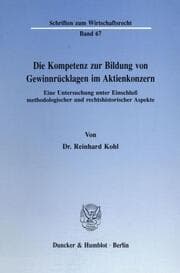 Cover von Die Kompetenz zur Bildung von Gewinnrücklagen im Aktienkonzern.
