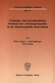 Cover von Ordnungs- und prozeßpolitische Probleme der Arbeitsmarktpolitik in der Bundesrepublik Deutschland.