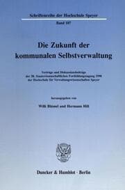 Cover von Die Zukunft der kommunalen Selbstverwaltung.