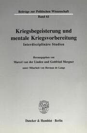 Cover von Kriegsbegeisterung und mentale Kriegsvorbereitung.