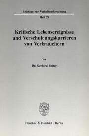 Cover von Kritische Lebensereignisse und Verschuldungskarrieren von Verbrauchern.