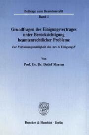 Cover von Grundfragen des Einigungsvertrages unter Berücksichtigung beamtenrechtlicher Probleme.
