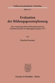 Cover von Evaluation der Bildungsgesamtplanung.