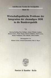 Cover von Wirtschaftspolitische Probleme der Integration der ehemaligen DDR in die Bundesrepublik.