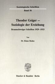 Cover von Theodor Geiger - Soziologie der Erziehung.