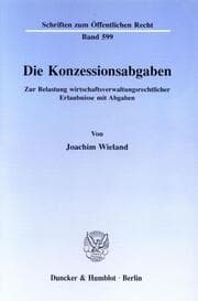 Cover von Die Konzessionsabgaben.