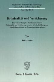 Cover von Kriminalität und Versicherung.