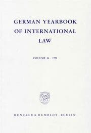 Cover von German Yearbook of International Law - Jahrbuch für Internationales Recht.