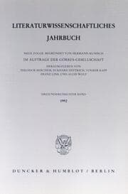Cover von Literaturwissenschaftliches Jahrbuch