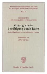 Cover von Vergangenheitsbewältigung durch Recht.