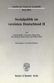 Cover von Sozialpolitik im vereinten Deutschland II.