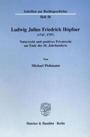 Cover von Ludwig Julius Friedrich Höpfner (1743 - 1797).