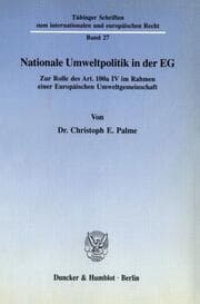 Cover von Nationale Umweltpolitik in der EG.