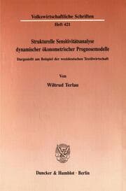 Cover von Strukturelle Sensitivitätsanalyse dynamischer ökonometrischer Prognosemodelle.