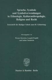 Cover von Sprache, Symbole und Symbolverwendungen in Ethnologie, Kulturanthropologie, Religion und Recht.