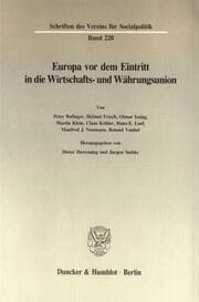 Cover von Europa vor dem Eintritt in die Wirtschafts- und Währungsunion.