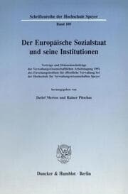 Cover von Der Europäische Sozialstaat und seine Institutionen.