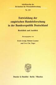 Cover von Entwicklung der empirischen Handelsforschung in der Bundesrepublik Deutschland.