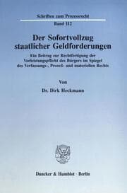 Cover von Der Sofortvollzug staatlicher Geldforderungen.