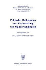 Cover von Politische Maßnahmen zur Verbesserung von Standortqualitäten.