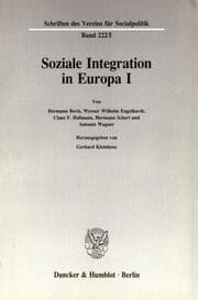 Cover von Soziale Integration in Europa I.