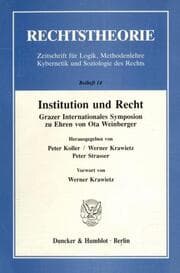 Cover von Institution und Recht.