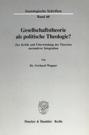 Cover von Gesellschaftstheorie als politische Theologie?