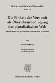 Cover von Die Einheit der Vernunft als Überlebensbedingung der pluralistischen Welt.
