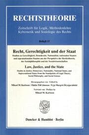 Cover von Recht, Gerechtigkeit und der Staat.