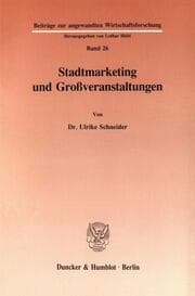 Cover von Stadtmarketing und Großveranstaltungen.