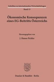 Cover von Ökonomische Konsequenzen eines EG-Beitritts Österreichs.