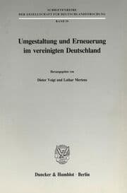 Cover von Umgestaltung und Erneuerung im vereinigten Deutschland.