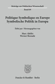 Cover von Politique Symbolique en Europe - Symbolische Politik in Europa.