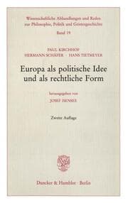 Cover von Europa als politische Idee und als rechtliche Form.