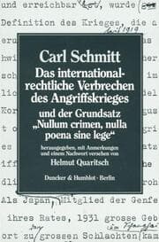 Cover von Das internationalrechtliche Verbrechen des Angriffskrieges und der Grundsatz 'Nullum crimen, nulla poena sine lege'.