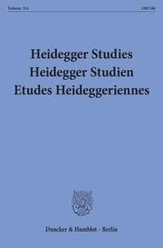Cover von Heidegger Studies - HeideggerStudien - Etudes Heideggeriennes.