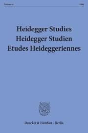 Cover von Heidegger Studies- Heidegger Studien - Etudes Heideggeriennes.
