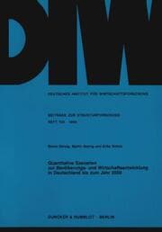 Cover von Quantitative Szenarien zur Bevölkerungs- und Wirtschaftsentwicklung in Deutschland bis zum Jahr 2000.