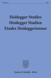 Cover von Heidegger Studies - Heidegger Studien - Etudes Heideggeriennes.