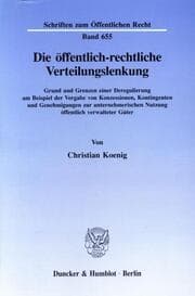 Cover von Die öffentlich-rechtliche Verteilungslenkung.