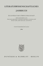 Cover von Literaturwissenschaftliches Jahrbuch