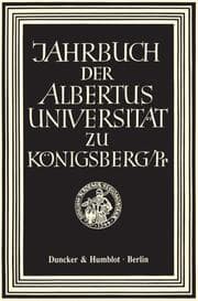 Cover von Jahrbuch der Albertus-Universität zu Königsberg-Pr.