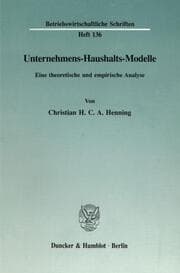 Cover von Unternehmens-Haushalts-Modelle.