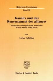 Cover von Kaunitz und das Renversement des alliances.
