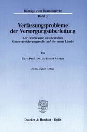 Cover von Verfassungsprobleme der Versorgungsüberleitung.