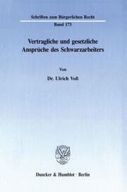 Cover von Vertragliche und gesetzliche Ansprüche des Schwarzarbeiters.