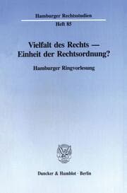 Cover von Vielfalt des Rechts - Einheit der Rechtsordnung?
