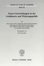 Cover von Neuere Entwicklungen in der Geldtheorie und Währungspolitik.