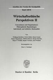 Cover von Wirtschaftsethische Perspektiven II.
