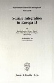 Cover von Soziale Integration in Europa II.